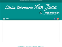 Tablet Screenshot of clinicaveterinariasanjuan.com